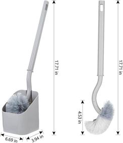 img 3 attached to 🚽 NileHome Lightweight Wall-Mounted Toilet Brush and Holder: Efficient Bathroom Cleaning Brush Set with Curved Handle, Durable Bristles, and Toilet Bowl Scrubber