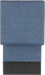 img 1 attached to 🔵 FHE 12-Inch Folding Storage Ottoman Cube in Navy Linen