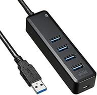 💻 sanwa (японский бренд) 4-портовый магнитный usb 3.0 хаб с удлиненным кабелем 3 фута для передачи данных - macbook, mac pro, mac mini, imac, surface, ноутбук, лэптоп, жесткий диск - собственное питание - резак. логотип