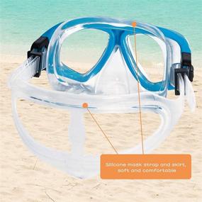 img 1 attached to 🏊 OMGear Silicone Kids Swim Mask Goggles for Swimming and Snorkeling - Tempered Glass Snorkel Goggles with Nose Cover, Scuba Diving Goggles and Cute Neoprene Mask Strap Cover