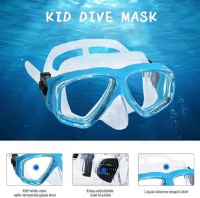 img 3 attached to 🏊 OMGear Silicone Kids Swim Mask Goggles for Swimming and Snorkeling - Tempered Glass Snorkel Goggles with Nose Cover, Scuba Diving Goggles and Cute Neoprene Mask Strap Cover