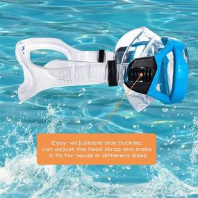 img 2 attached to 🏊 OMGear Silicone Kids Swim Mask Goggles for Swimming and Snorkeling - Tempered Glass Snorkel Goggles with Nose Cover, Scuba Diving Goggles and Cute Neoprene Mask Strap Cover