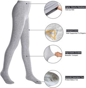 img 2 attached to 🧦 Pack of 3 Toddler Girls Tights - Cable Knit Cotton Footed Leggings for Seamless Dance Ballet