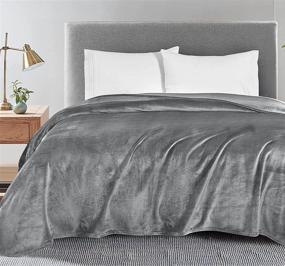 img 2 attached to 🛌 CozyLux Grey Queen Fleece Blanket - 90" x 90" - Super Soft Lightweight Microfiber Flannel - Ideal for Travel, Camping, Chair, Sofa - Cozy Luxury Plush Bed Blankets - Gray