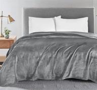 🛌 cozylux grey queen fleece blanket - 90" x 90" - super soft lightweight microfiber flannel - ideal for travel, camping, chair, sofa - cozy luxury plush bed blankets - gray logo