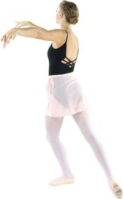 img 2 attached to Danzcue Womens Chiffon Ballet Dance Wrap Skirt: Elegant Waist Tie Design