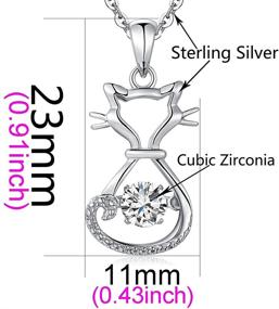img 1 attached to 🌙 Lovely Cat Necklace for Women - 925 Sterling Silver Cat on Moon Pendant with CZ Diamonds, Platinum Plated Jewelry Gift for Cat Lovers, Girls and Kids - Han han