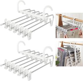 img 4 attached to Hangers Adjustable Non Slipe Stainless Organizer