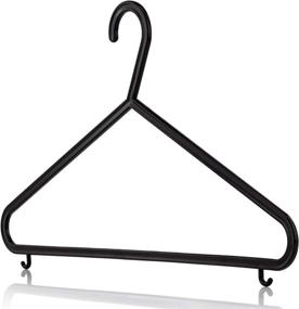 img 4 attached to 🧥 Hangerworld Set of 20 Black Plastic Hangers - Versatile 14-inch All Purpose Hanger with Convenient Loop Hooks