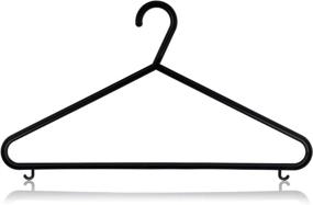 img 1 attached to 🧥 Hangerworld Set of 20 Black Plastic Hangers - Versatile 14-inch All Purpose Hanger with Convenient Loop Hooks