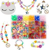 colorful plastic beads for jewelry making kids: unicorn crafts gift for girls - create stunning necklaces, bracelets, rings, and earrings logo