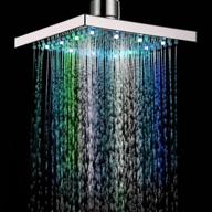 💡 eoocvt 8-inch square led showerhead with 7 color automatic changing for bathroom showers sprinkler logo