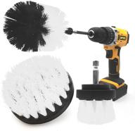 🧼 4-piece power scrubber drill brush set cleaning kit for kitchen, bathroom, tile, and car - white logo