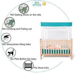 img 3 attached to 🏕️ YeTrini Crib Safety Tent - Sturdy Gray Crib Cover to Prevent Toddler Climbing and Keep Cats Out, with See-Through Mesh Design - Ideal to Keep Baby Secure Inside