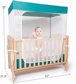 img 2 attached to 🏕️ YeTrini Crib Safety Tent - Sturdy Gray Crib Cover to Prevent Toddler Climbing and Keep Cats Out, with See-Through Mesh Design - Ideal to Keep Baby Secure Inside
