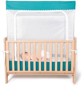 img 1 attached to 🏕️ YeTrini Crib Safety Tent - Sturdy Gray Crib Cover to Prevent Toddler Climbing and Keep Cats Out, with See-Through Mesh Design - Ideal to Keep Baby Secure Inside