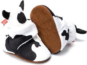 img 4 attached to 👶 Babelvit Soft Fleece Booties: Stay-On Infant Slippers Socks with Non-Skid Grippers for Winter First Walkers