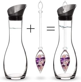 img 3 attached to 💎 VitaJuwel Era WELLNESS Crystal Water Decanter with Amethyst, Rose Quartz, and Clear Quartz for Enhanced Health and Well-being