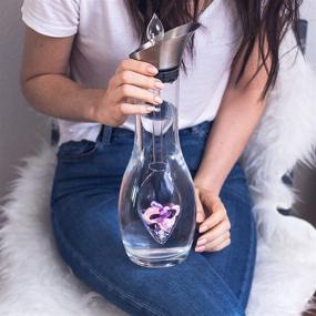 img 2 attached to 💎 VitaJuwel Era WELLNESS Crystal Water Decanter with Amethyst, Rose Quartz, and Clear Quartz for Enhanced Health and Well-being