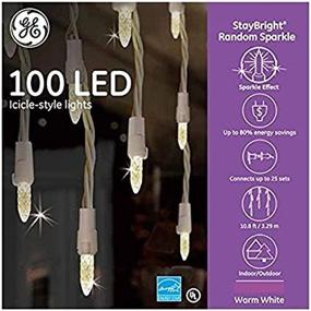 img 3 attached to GE StayBright 100-Count Сверкающие белые светодиодные занавески-леденцы с подключением к сети: Создайте волшебную зимнюю страну!