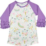 unicorn ruffle sleeve raglan t shirt girls' clothing in tops, tees & blouses logo