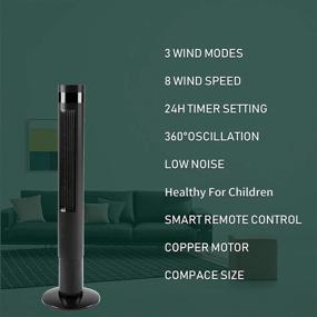 img 1 attached to 🌀 36-Inch Black Antarctic Star Tower Fan Oscillating Fan: Quiet Cooling, Remote Control, Powerful Standing, 3 Speeds & Wind Modes - Portable Bladeless Fan for Children Bedroom, Home Office