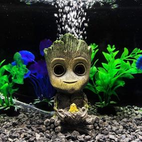 img 1 attached to Enhance Your Fish Tank with AnxunJim Aquarium Groot Air Bubbler Décor Set