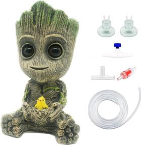 img 4 attached to Enhance Your Fish Tank with AnxunJim Aquarium Groot Air Bubbler Décor Set