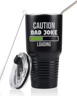 🎁 onebttl dad mug: perfect christmas/birthday gift for dad - best dad ever - insulated stainless steel tumbler 30 oz - coffee travel mug with dad joke loading (black) logo