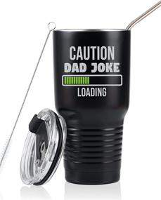 img 4 attached to 🎁 Onebttl Dad Mug: Perfect Christmas/Birthday Gift for Dad - Best Dad Ever - Insulated Stainless Steel Tumbler 30 OZ - Coffee Travel Mug with Dad Joke Loading (Black)