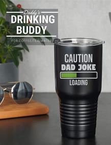 img 1 attached to 🎁 Onebttl Dad Mug: Perfect Christmas/Birthday Gift for Dad - Best Dad Ever - Insulated Stainless Steel Tumbler 30 OZ - Coffee Travel Mug with Dad Joke Loading (Black)