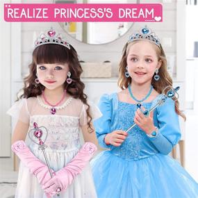 img 3 attached to 👸 9-Piece Princess Dress Up Set: Jewelry Toys, Crowns, Bracelets, Rings, Earrings, Necklaces, Wands – Perfect Birthday Gifts & Party Favors for Girls