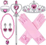 👸 9-piece princess dress up set: jewelry toys, crowns, bracelets, rings, earrings, necklaces, wands – perfect birthday gifts & party favors for girls логотип