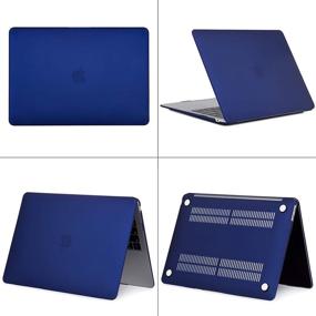 img 2 attached to 💻 Applefuns MacBook Air 13 Inch Case: A1932 A2179 M1 A2337, 2021-2018 Release, Retina Display, Touch ID, Blue, 3 in 1