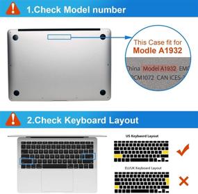 img 3 attached to 💻 Applefuns MacBook Air 13 Inch Case: A1932 A2179 M1 A2337, 2021-2018 Release, Retina Display, Touch ID, Blue, 3 in 1
