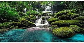 img 4 attached to Durable Polyester AWERT Waterfall Terrarium Background: Transform Your Aquatic Habitat with Stunning Tropical Rainforest, Mountain Lake, and Green Tree Sceneries!