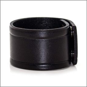 img 1 attached to 👊 Heavy-Str Punk Alloy Buckle Bracelet - Wide Leather Wristband Cuff Bracelet