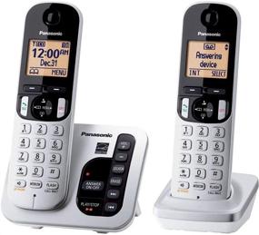 img 1 attached to Обновленный Panasonic KX-TGC222S DECT 6.0 стационарный телефон на двух трубках с автоответчиком, подсветкой клавиатуры и янтарно-подсвеченным дисплеем