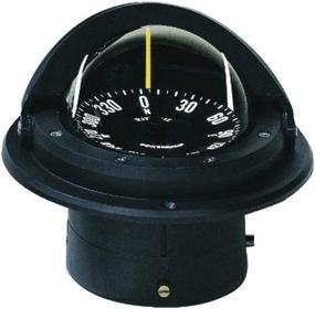 img 1 attached to 🧭 Ritchie Voyager Compass with Flat-Card Dial, Flush Mount, 12V Green Night Light, Black (3-Inch)