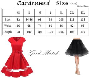 img 2 attached to 👗 Gardenwed Vintage 1950's Rockabilly Dress: Cap-Sleeve V Neck, Perfect for Tea Party, Homecoming or Cocktail Swing Events - Women's Fashion