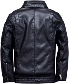 img 3 attached to Stylish Boys Black Leather Jacket: TLAENSON Studded Motorcycle Faux Leather Coat