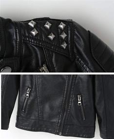 img 1 attached to Stylish Boys Black Leather Jacket: TLAENSON Studded Motorcycle Faux Leather Coat