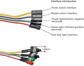 img 3 attached to 💡 2-пакетный кабель переключателя включения/выключения сброса ATX питания с двумя светодиодами (красным и зеленым) - передняя панель корпуса ATX длиной 27 дюймов