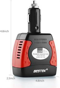 img 1 attached to 🔌 Лучший инвертор мощности BESTEK 150W 12V to 110V Конвертер напряжения, автомобильное зарядное устройство с двумя USB-портами - Улучшенная возможность зарядки