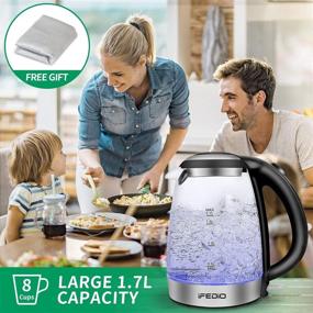 img 3 attached to iFedio 1.7L Electric Kettle - Cordless Glass Water Boiler with Auto Shut-Off & LED Indicator - Ideal for Water, Tea, Coffee