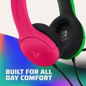 img 1 attached to 🎧 PDP Gaming LVL40 Stereo Headset for Nintendo Switch - PC, iPad, Mac Compatible - Noise Cancelling Microphone, Lightweight, On Ear Headphones - Splatoon 2 Pink & Green