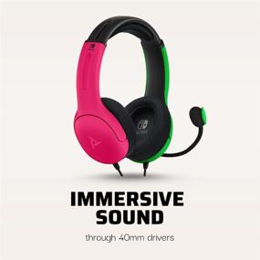 img 3 attached to 🎧 PDP Gaming LVL40 Stereo Headset for Nintendo Switch - PC, iPad, Mac Compatible - Noise Cancelling Microphone, Lightweight, On Ear Headphones - Splatoon 2 Pink & Green