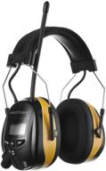 🎧 protear digital am fm radio headphones: 25db nrr ear protection & noise reduction for lawn mowing and landscaping (yellow) logo