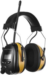 img 4 attached to 🎧 PROTEAR Digital AM FM Radio Headphones: 25dB NRR Ear Protection & Noise Reduction for Lawn Mowing and Landscaping (Yellow)