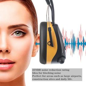 img 3 attached to 🎧 PROTEAR Digital AM FM Radio Headphones: 25dB NRR Ear Protection & Noise Reduction for Lawn Mowing and Landscaping (Yellow)